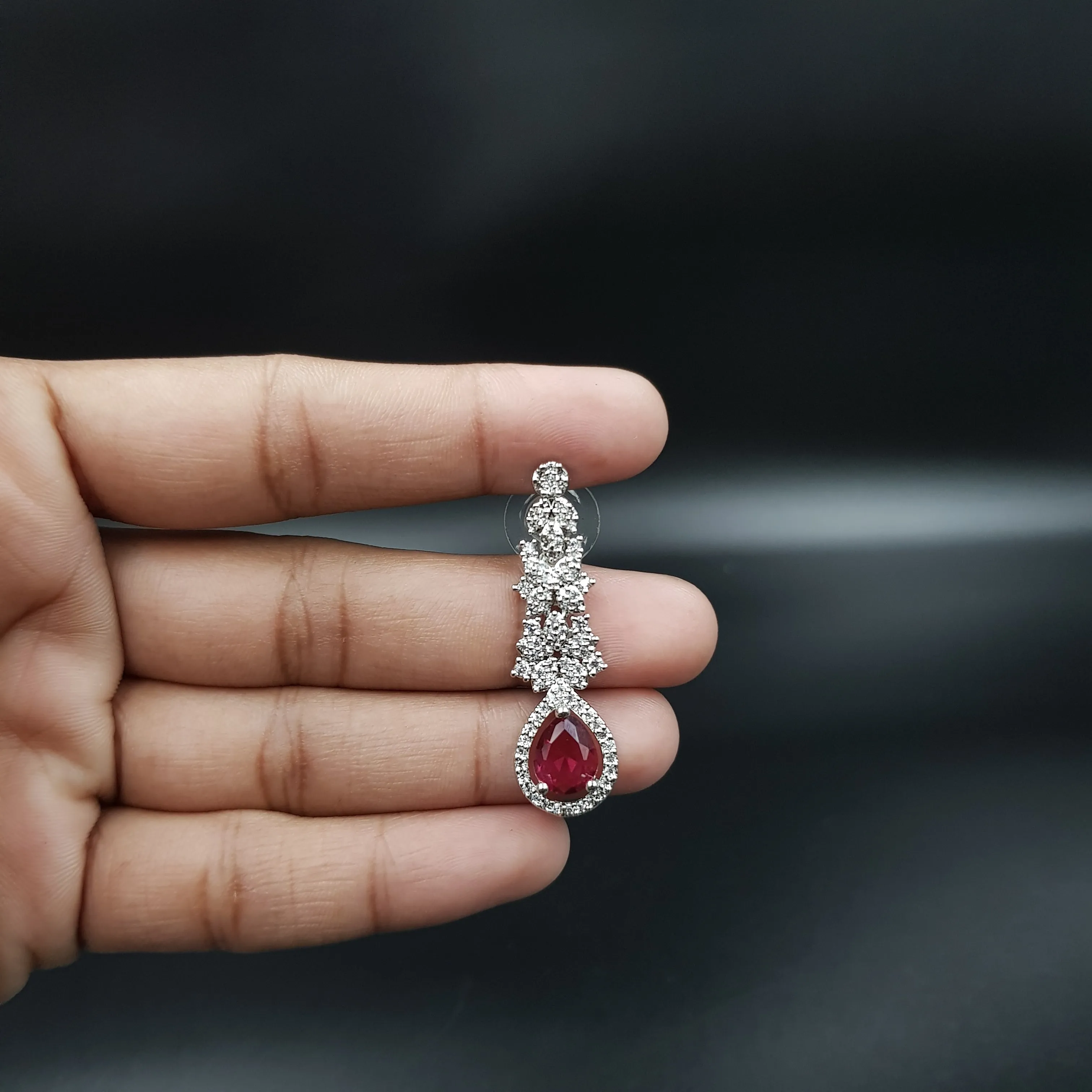 Round Neck Zircon/AD Necklace Set 9930-R