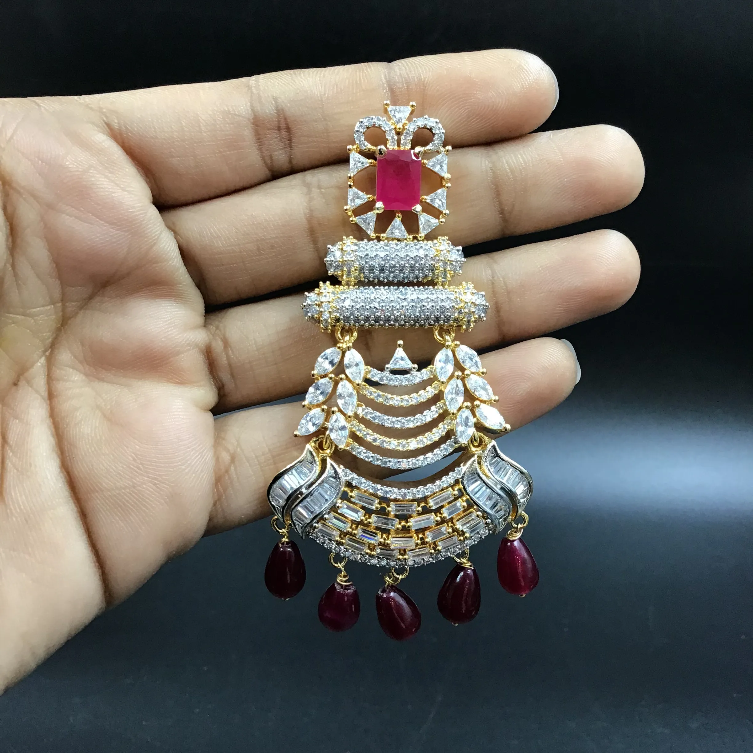 Ruby Zircon/AD Earring 6554-1775
