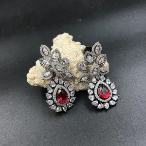 Ruby Zircon/AD Earring 9353-4149