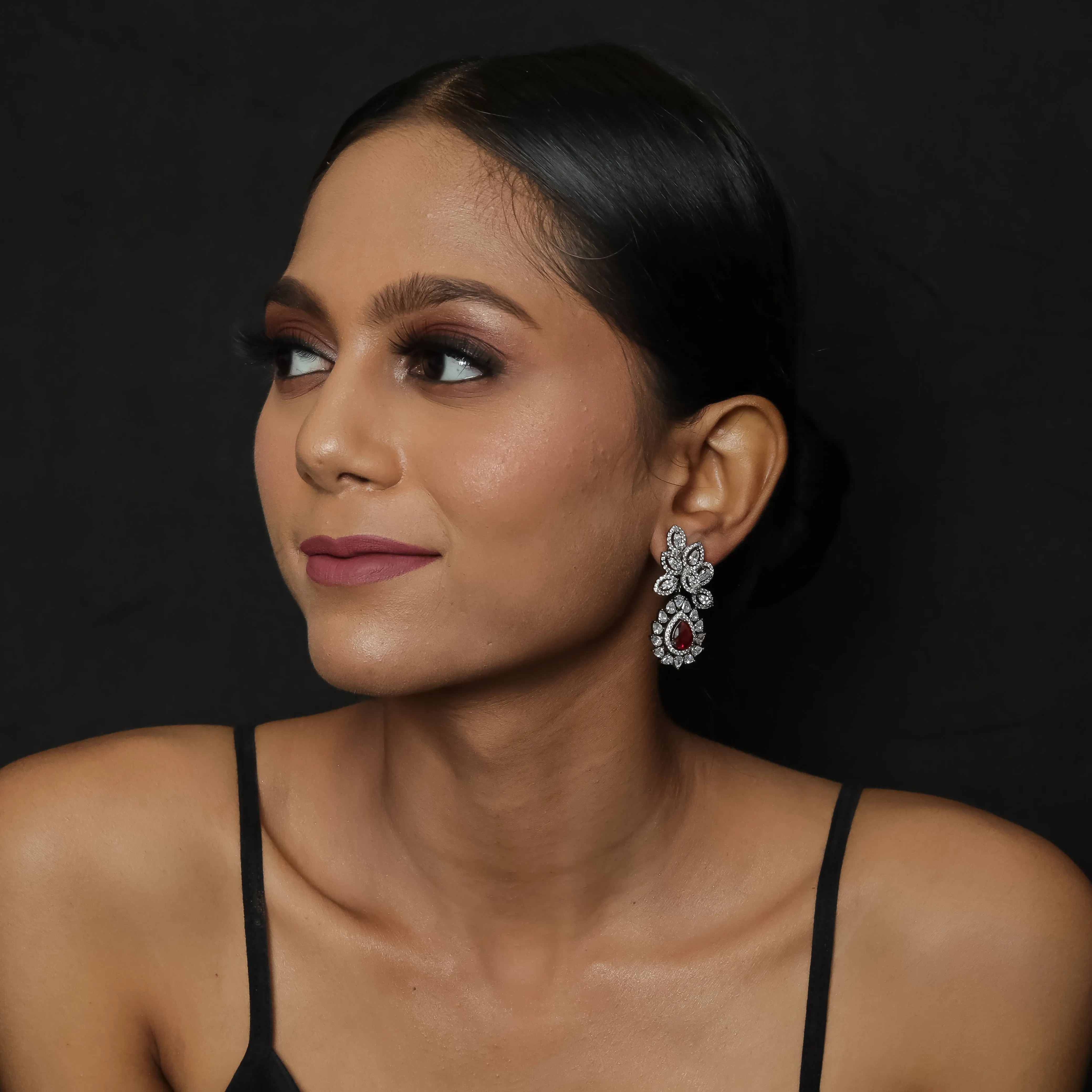 Ruby Zircon/AD Earring 9353-4149