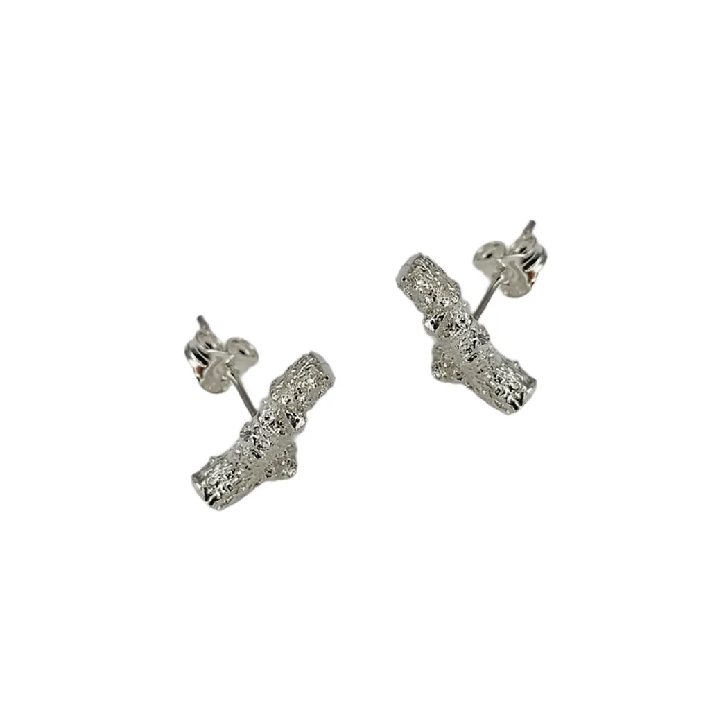 Silver Branch Stud Earrings