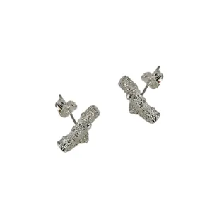 Silver Branch Stud Earrings