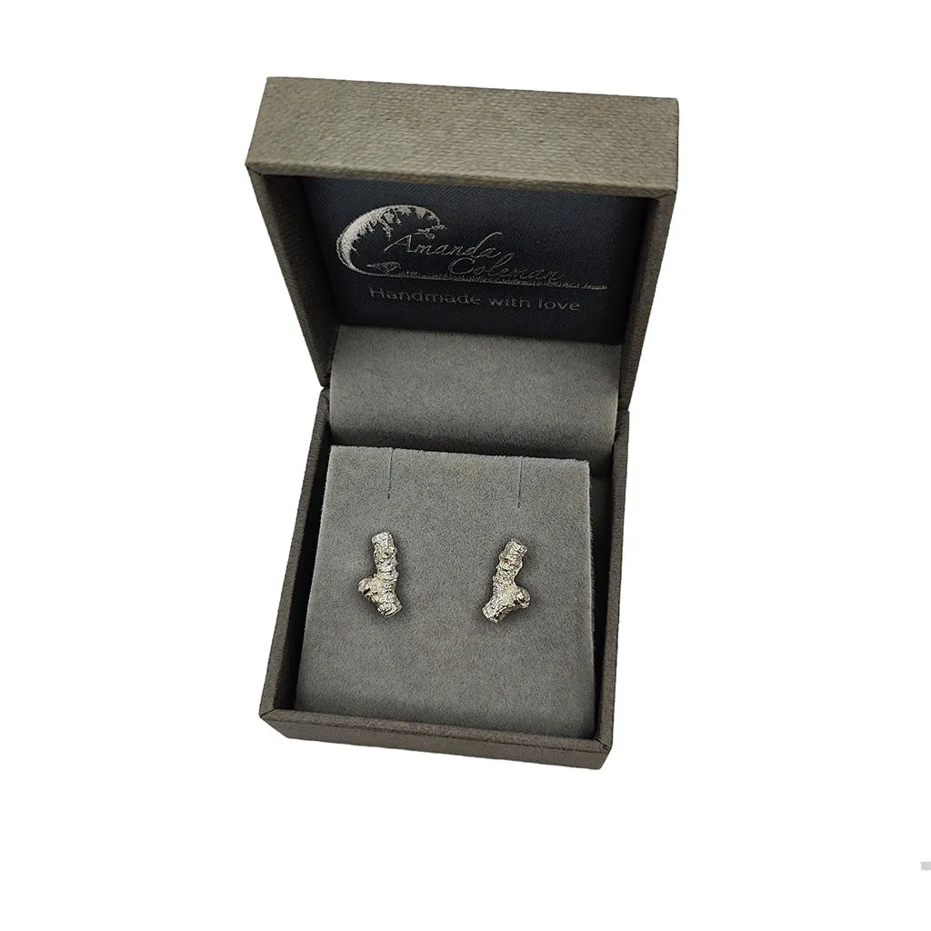 Silver Branch Stud Earrings