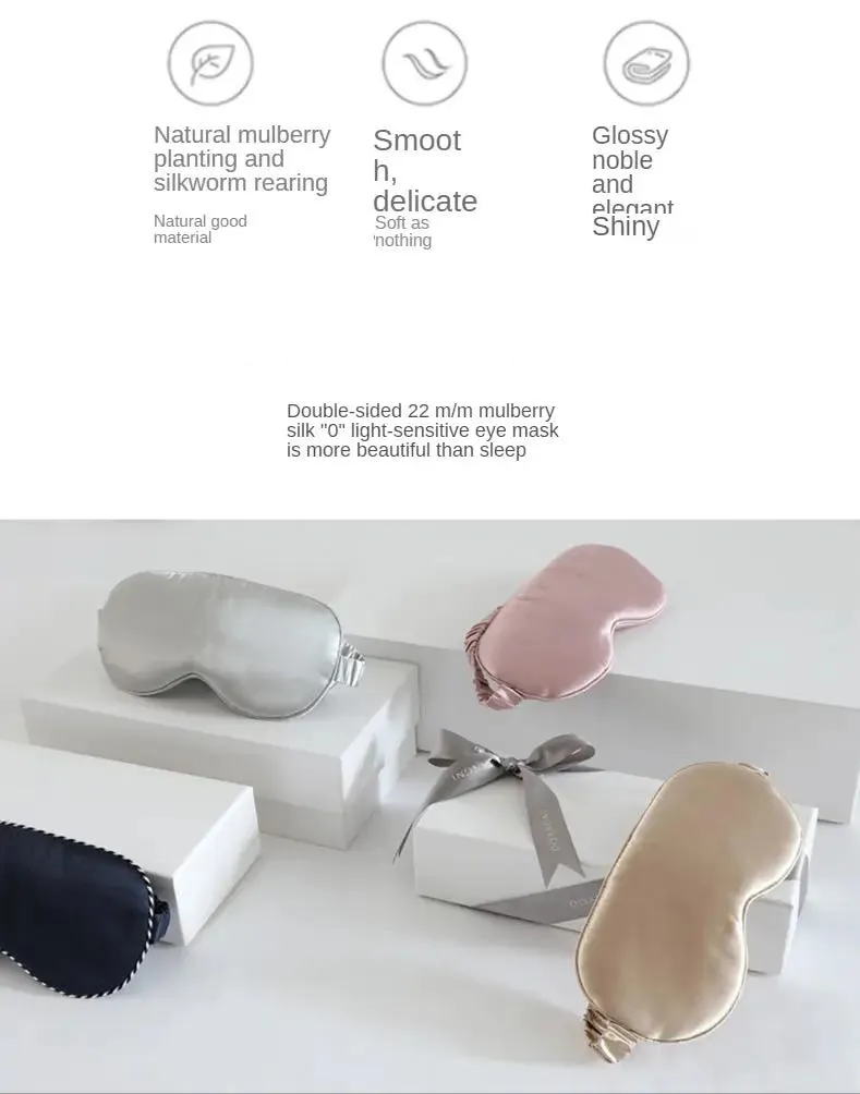 Silver Elegance: Mulberry Silk Blindfold in Silver Gray
