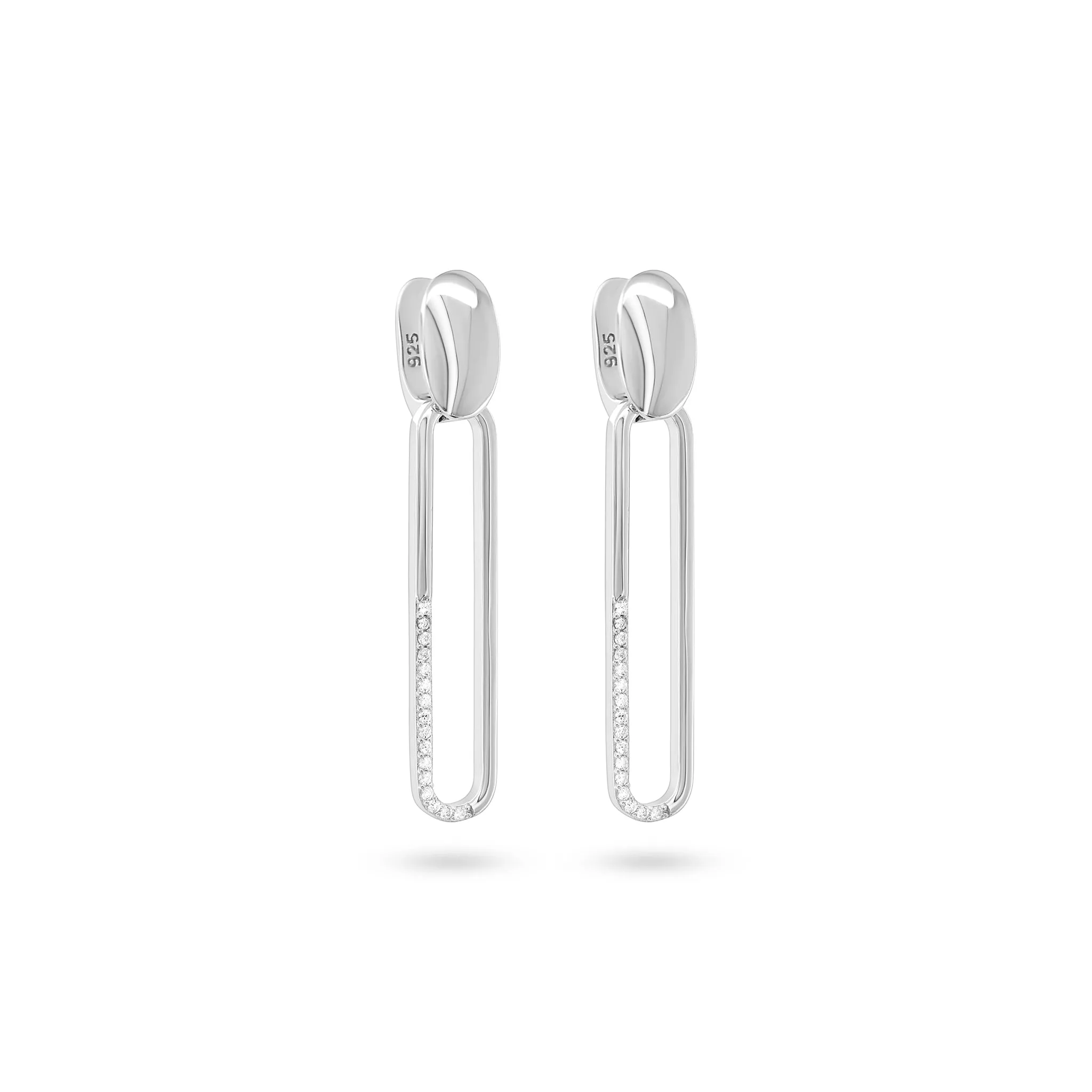 Sleek Silver Drop Earrings