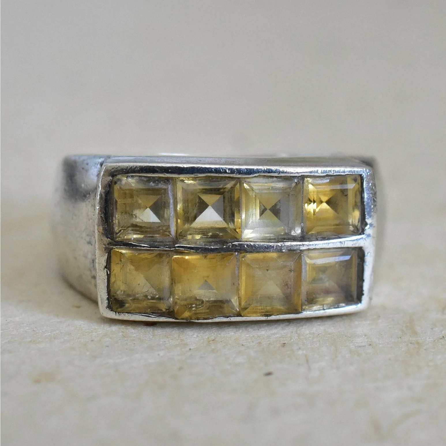 Summer Secrets Citrine Faceted 925 Silver Sterling Ring