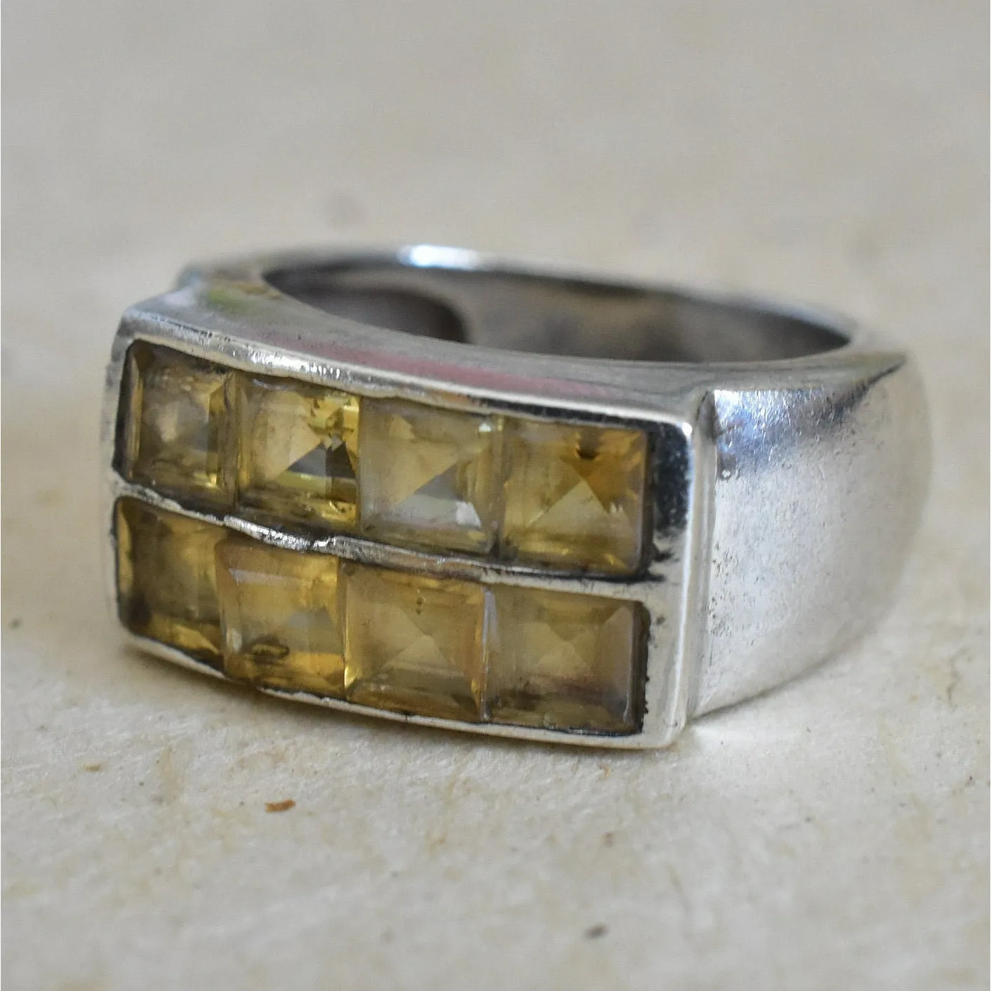 Summer Secrets Citrine Faceted 925 Silver Sterling Ring