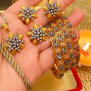 Zircon Bangles with Diamond Cut Set